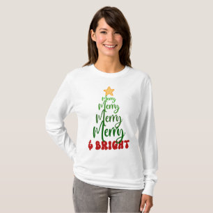 Minimalist Gold Yellow Red Cute Christmas Holiday T-Shirt