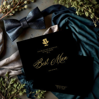 Minimalist Golden Best Man Luxury Wedding
