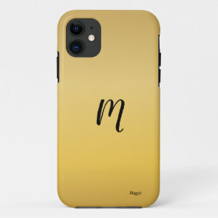 Minimalist golden blank Monogram iPhone 11 Case