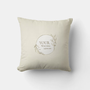 Minimalist Golden Botanical Foliage Throw Pillow