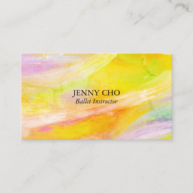 Minimalist golden painting textured business card (Front)