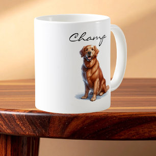Minimalist Golden Retriever Art Mug