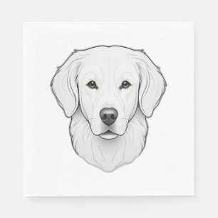 Minimalist Golden Retriever Napkin