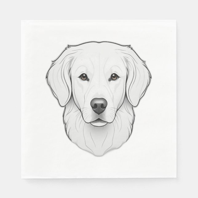 Minimalist Golden Retriever Napkin (Front)