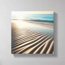 Minimalist Golden Sand Ripples on Tropical Beach 