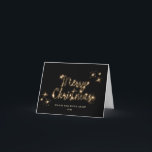 Minimalist Golden Sparkle Lights Black Christmas Holiday Card<br><div class="desc">Feel free to contact me if you need any help or new item. I respond soon.</div>