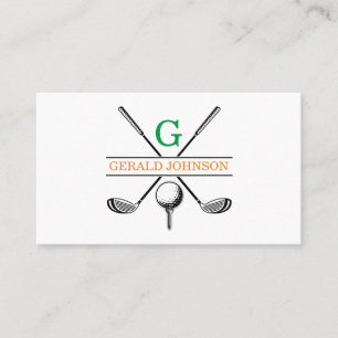 Minimalist Golf Monogram Design Business Card