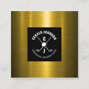 Minimalist Golf Monogram Design Square Business Card