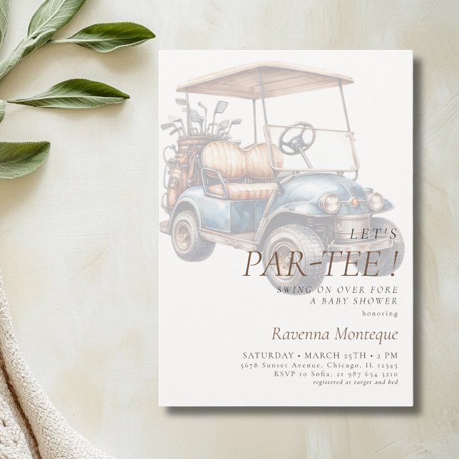 Minimalist Golf Theme Lets Par-Tee Baby Shower Invitation (Creator Uploaded)