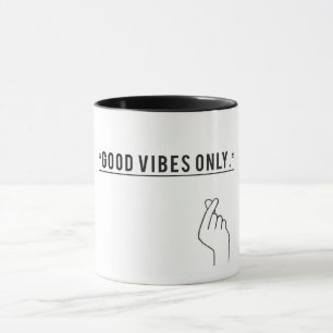 Minimalist "Good Vibes Only" Motivational Coffee Mug