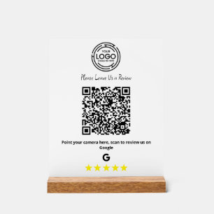 Minimalist Google Reviews Business Qr Code   Acrylic Sign