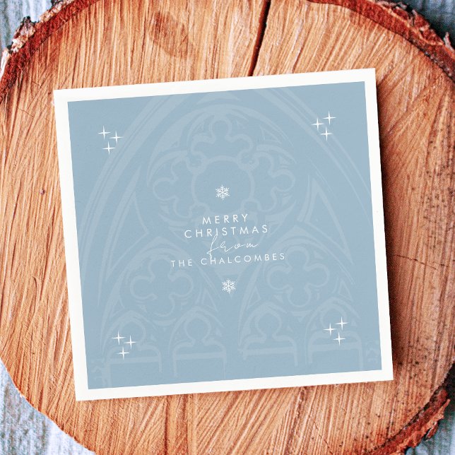 Minimalist Gothic Winter Fairytale Christmas Blue Napkin (Creator Uploaded)