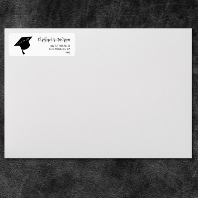 Minimalist Grad Cap Black & White Graduation (Créateur téléchargé)