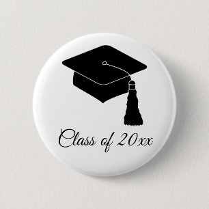 Minimalist Grad Cap Class of 2018 2 Inch Round Button