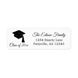 Minimalist Grad Cap Class of 2018 Address Label