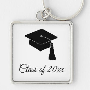 Minimalist Grad Cap Class of 2018 Keychain
