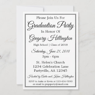 Minimalist Grad Cap Graduation Party Invitation