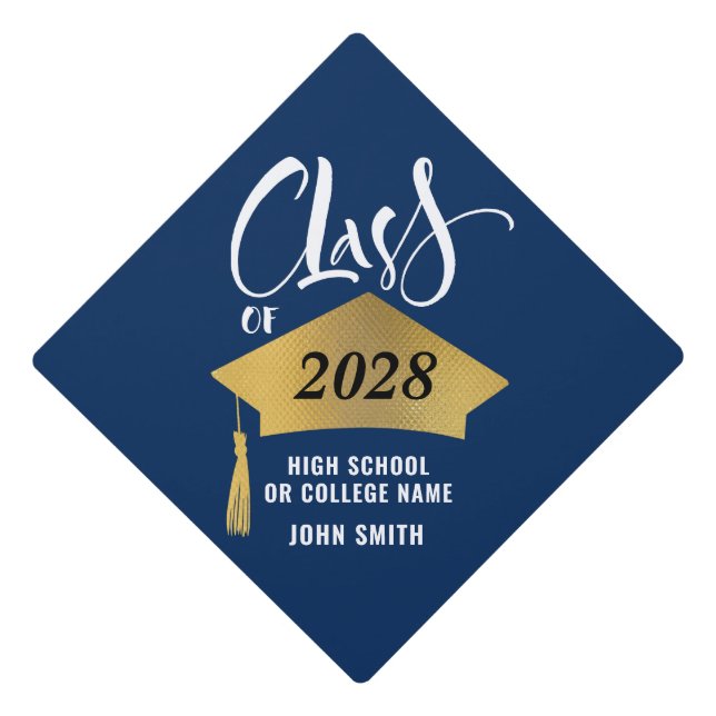 Minimalist Grad Cap Stylish Graduation Cap Topper (Front)