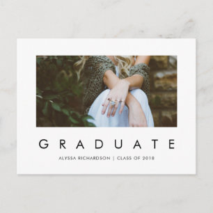 Minimalist Grad   Photo Graduation Party Invite
