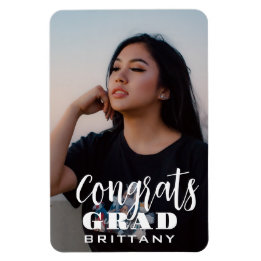 Minimalist Grad Photo Magnet – Custom Congrats