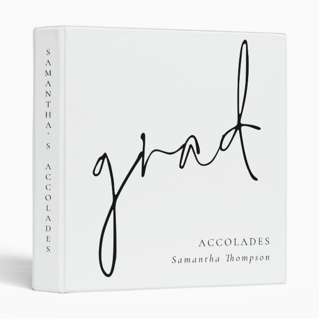 Minimalist Grad Script Graduate Accolades  Binder (Front/Spine)