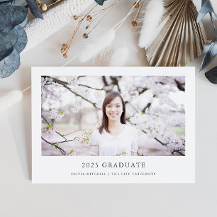 Minimalist Grad Simple Photo Graduation Announcement