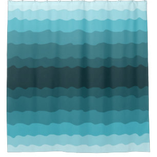 Minimalist Gradient Blue Ocean Waves Pattern