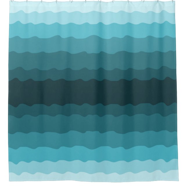 Minimalist Gradient Blue Ocean Waves Pattern  (Front)