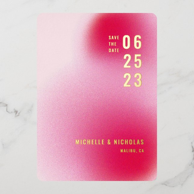 Minimalist Gradient Save the Date Card (Front)