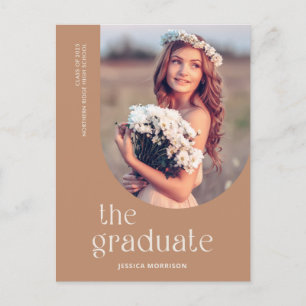 Minimalist Graduate Modern Layout Photo Graduation Postcard