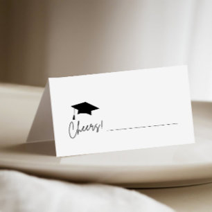 Minimalist Graduation Cap Fill in  Place Card