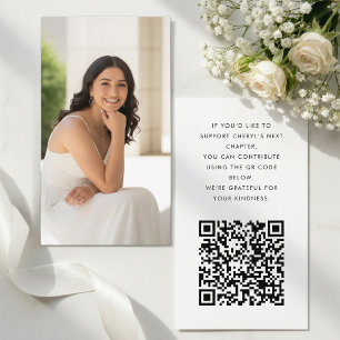 Minimalist Graduation Fund QR Enclosure Card
