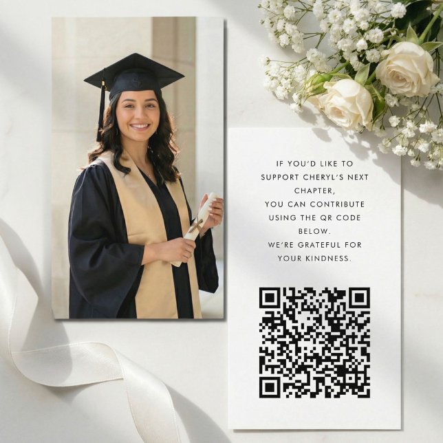 Minimalist Graduation Fund QR Enclosure Card (Creator Uploaded)