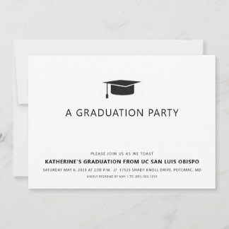Minimalist Graduation  Invitation