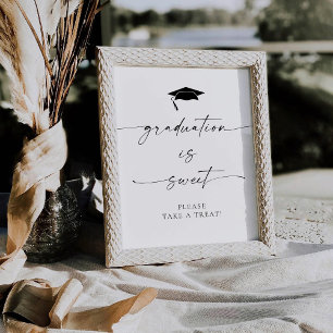 Minimalist Graduation Is Sweet Pedestal Sign