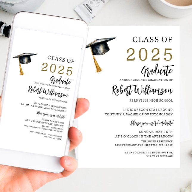 Minimalist Graduation Party Invitation (Creator Uploaded)