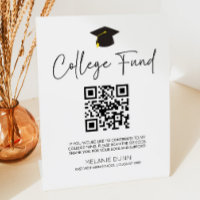 Minimalist Graduation QR Code College Fund Sign