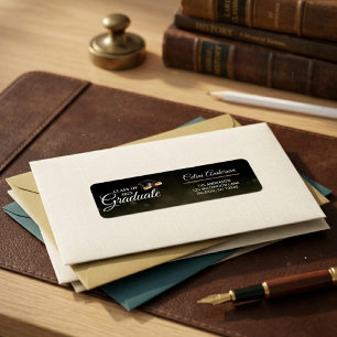 Minimalist Graduation Script Custom Return Address