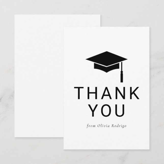 Minimalist Graduation Thank You Card for Friends (Front/Back)
