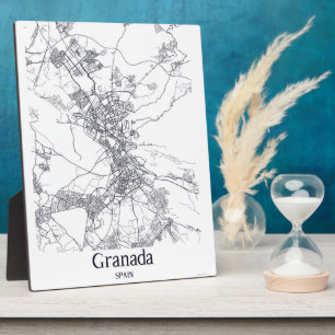 Minimalist Granada City Map Tabletop Plaque