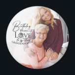 Minimalist Granddaughter Typography Photo Magnet<br><div class="desc">This modern minimalist birthday design for a granddaughter features graceful calligraphy blended with clean, contemporary typography that gently highlights love and birthday wishes. The flowing handwritten script is balanced with simple lettering and generous spacing, creating a calm, uncluttered composition. A soft circular photo frame integrates naturally with the typography, allowing...</div>