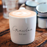 Minimalist Grandma EST 2025 | Custom Grandpa Gift Espresso Cup<br><div class="desc">Mark a joyful new chapter with this Minimalist Grandma EST 2025 personalized espresso cup — a refined and heartwarming gift for any soon-to-be or first-time grandma. With clean, elegant typography and a timeless design, this petite cup is perfect for a morning espresso or display as a keepsake. Add the custom...</div>