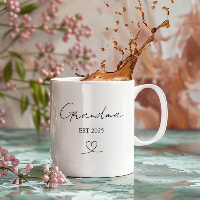 Minimalist Grandma EST Year | Custom Gift Mug (Creator Uploaded)