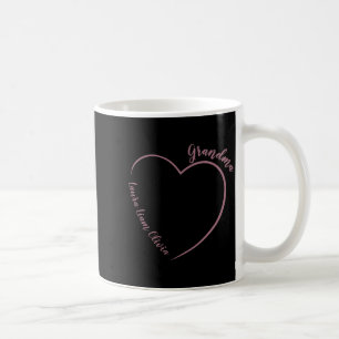 Minimalist Grandma With Grandkids Names And Heart  Coffee Mug