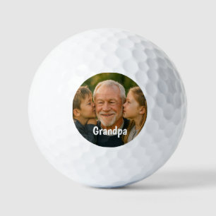 Minimalist grandpa  custom photo  golf balls