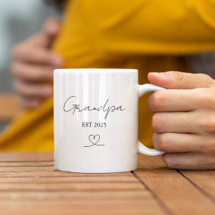 Minimalist Grandpa EST Year   Custom Gift Mug