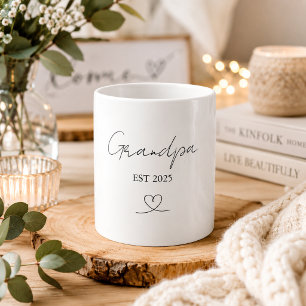 Minimalist Grandpa EST Year Custom Gift Mug