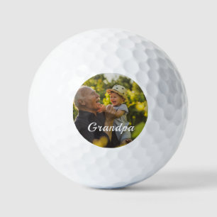 Minimalist grandpa  Photo and Script Personalized  Golf Balls
