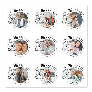 Minimalist Grandson Birthday Lettering Photo Wallpaper