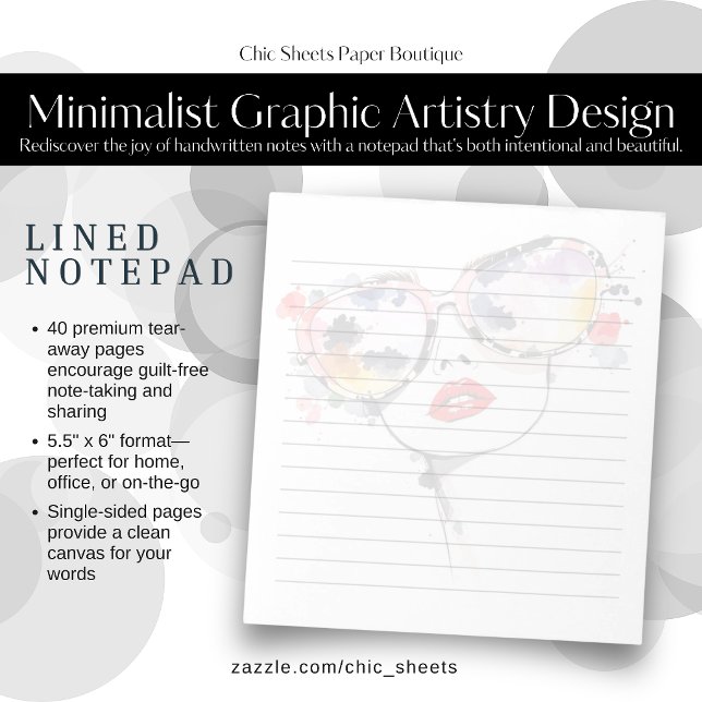 Minimalist Graphic Artistry Design Lined Notepad (Creator Uploaded)